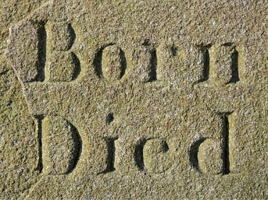 gravestone - born - died