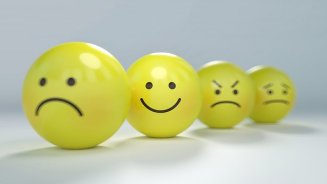 4 emoticon balls - joy